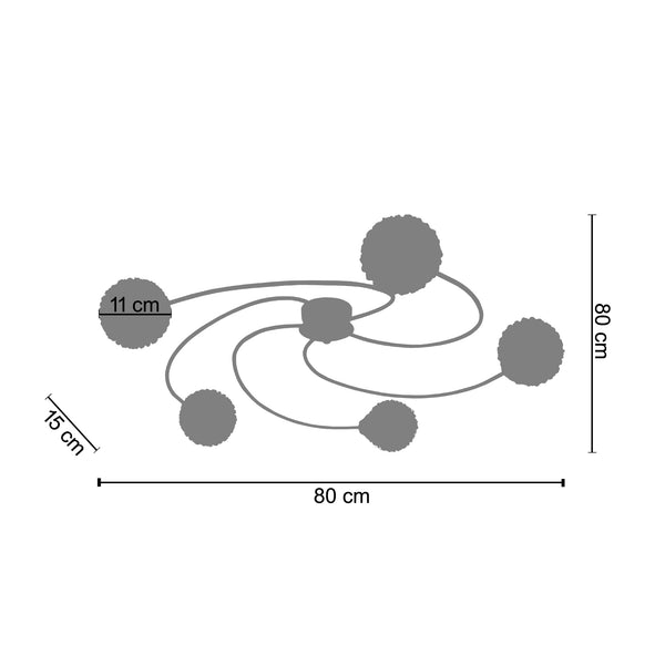 <transcy>Plafon ACTUELLE 80cm - 5 Luzes </transcy>