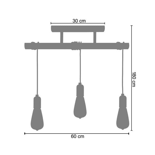 <transcy>Plafon BROOKLYN  60cm - 3 Luzes </transcy>