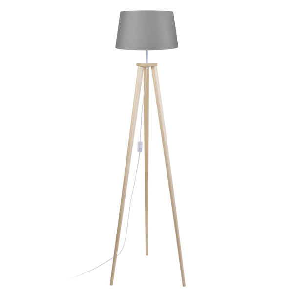 Lampadaire  TOSEL UTGARD bois, tissu H150xD35xP35cm - 1 - Lumière
