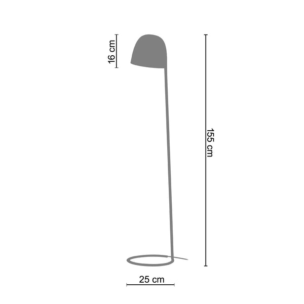 Lampadaire liseuse TOSEL QUOKKA,métal, H155xD25xP25  cm.
