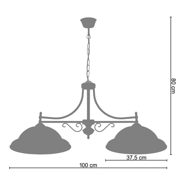 <transcy>Candeeiro de Teto BILLARD  100cm - 2 Luz </transcy>