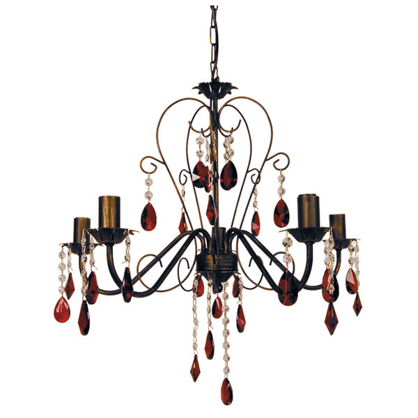 Lustre TOSEL PAMPILLES,métal, verre , H70xD60xP60  cm.