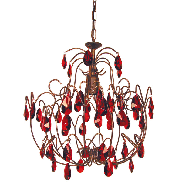 Lustre TOSEL PAMPILLES,métal, verre , H80xD44xP44  cm.