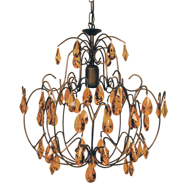 Lustre TOSEL PAMPILLES,métal, verre , H80xD44xP44  cm.