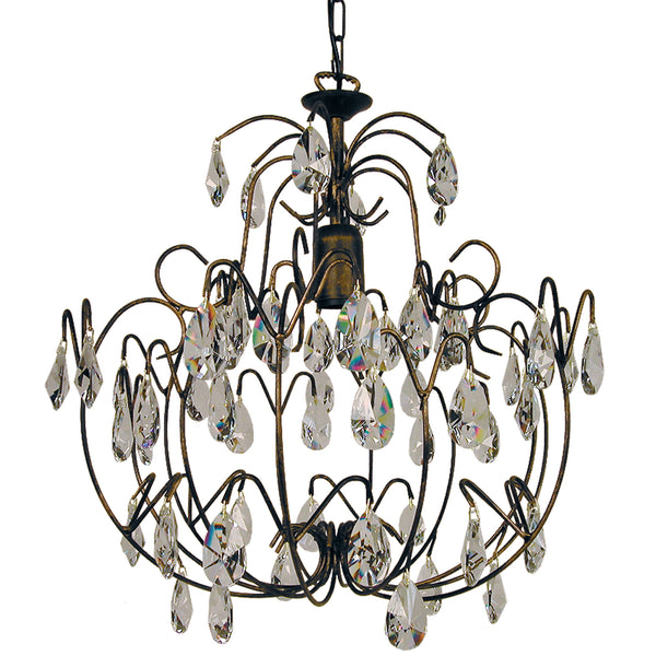 Lustre TOSEL PAMPILLES,métal, verre , H80xD44xP44  cm.