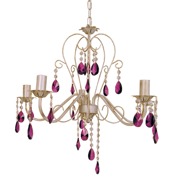 Lustre TOSEL PAMPILLES,métal, verre , H70xD60xP60  cm.