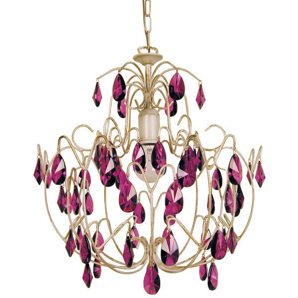 Lustre TOSEL PAMPILLES,métal, verre , H80xD44xP44  cm.