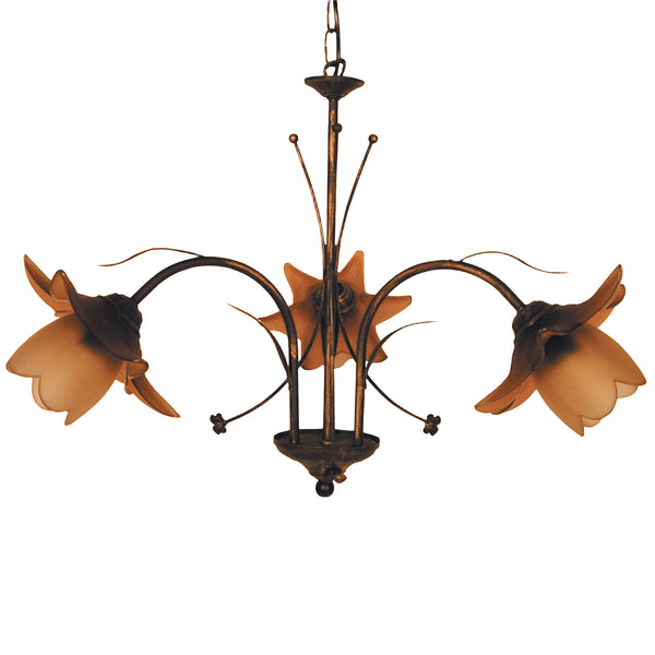 Lustre TOSEL TULIPANO,métal, verre , H80xD60xP60  cm.