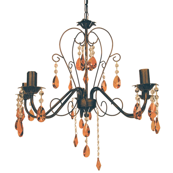 Lustre TOSEL PAMPILLES,métal, verre , H70xD60xP60  cm.