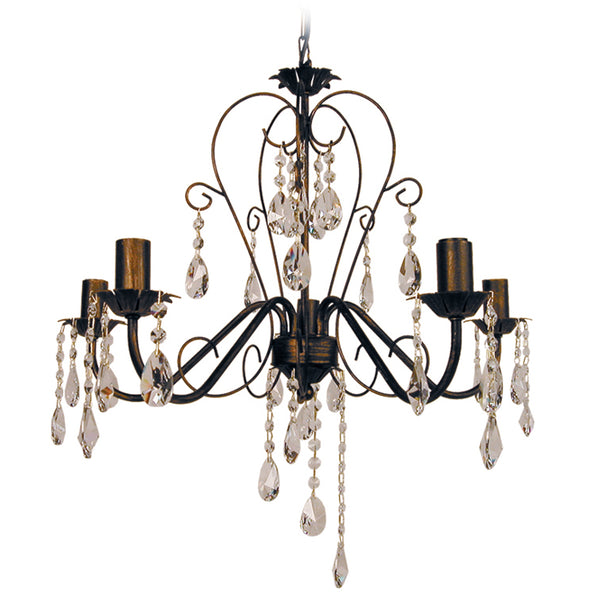 Lustre TOSEL PAMPILLES,métal, verre , H70xD60xP60  cm.