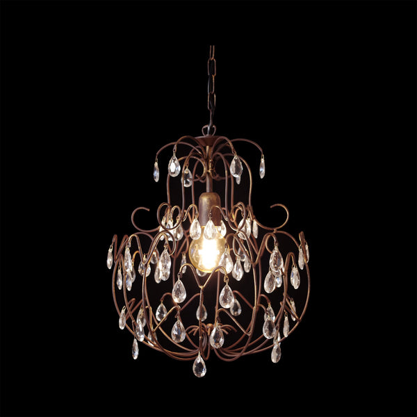 Lustre TOSEL PAMPILLES,métal, verre , H80xD44xP44  cm.