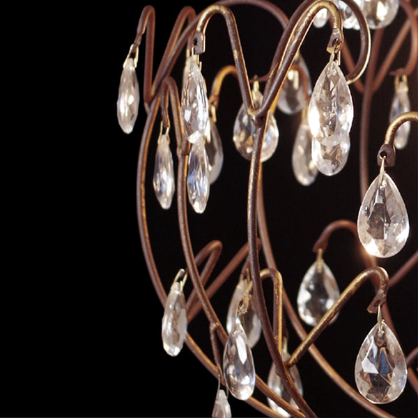 Lustre TOSEL PAMPILLES,métal, verre , H80xD44xP44  cm.