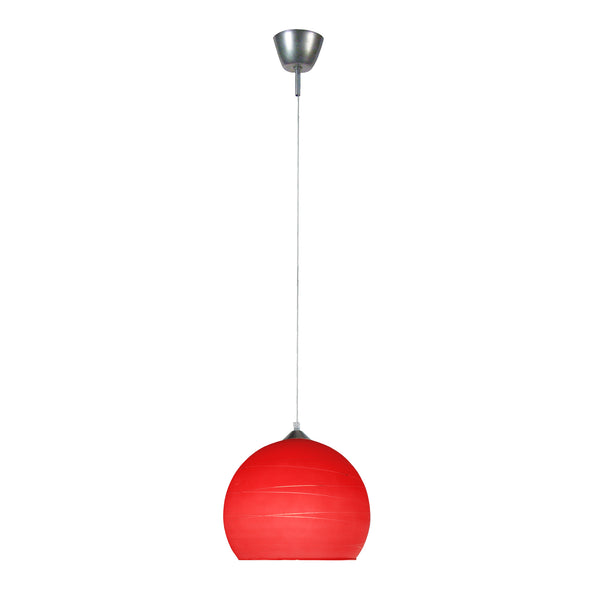 Suspension TOSEL GLOBE LIGNES,verre H100xD30xP30  cm.