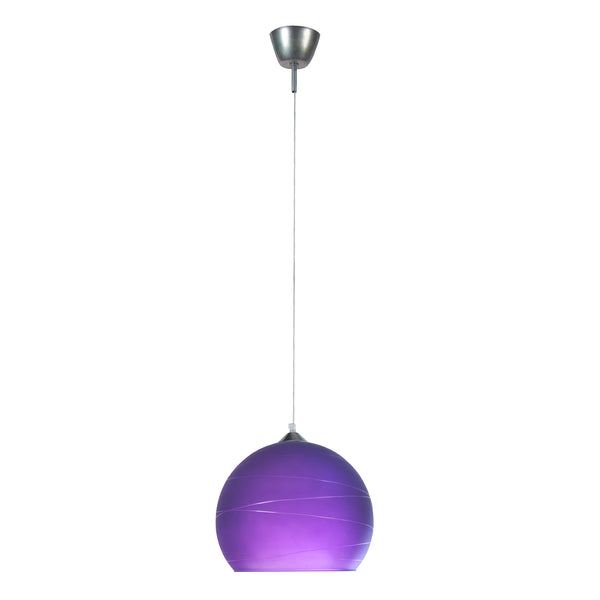 Suspension TOSEL GLOBE LIGNES,verre H100xD30xP30  cm.