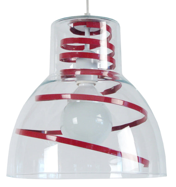 Suspension TOSEL CLOCHE verreMETAL,verre , H90xD30xP30  cm.