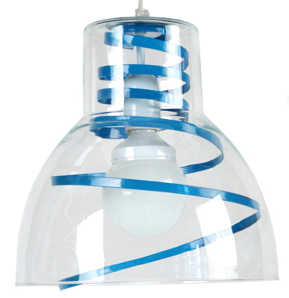 Suspension TOSEL CLOCHE verreMETAL,verre , H90xD30xP30  cm.