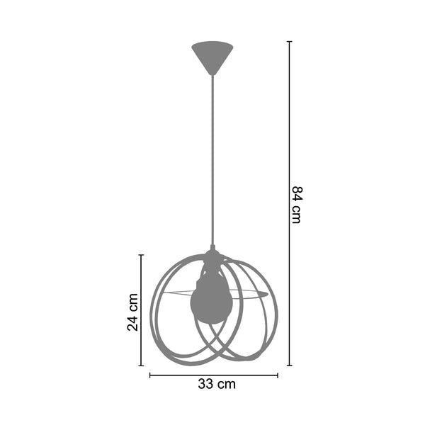 Suspension TOSEL RONDINGS,métal, H84xD33xP33  cm.