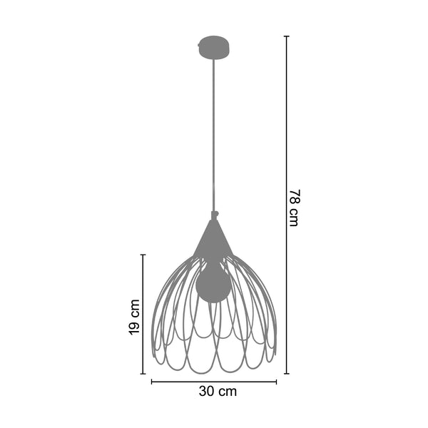 <tc>Suspensão ROSA  30cm - 1 Luz  </tc>