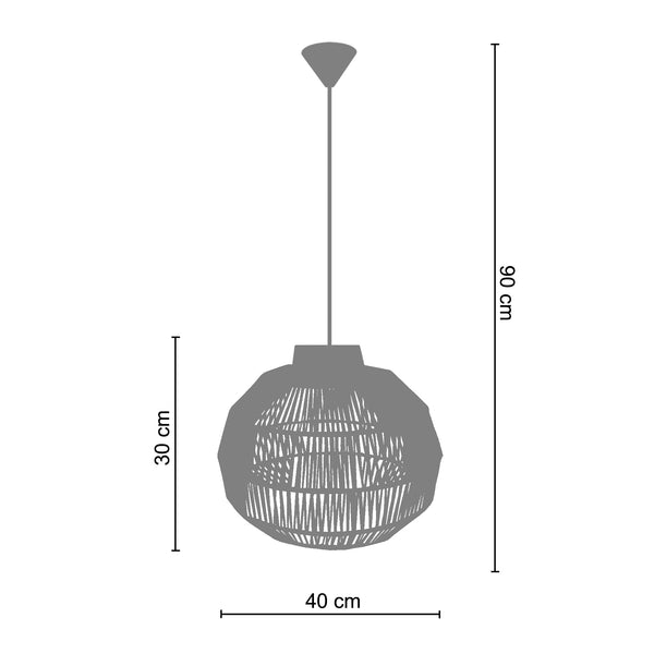Suspension TOSEL EVERTON 40,métal, H90xD40xP40  cm.