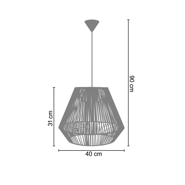 Suspension TOSEL CARINA,métal,fibre   H100xD40xP40  cm.