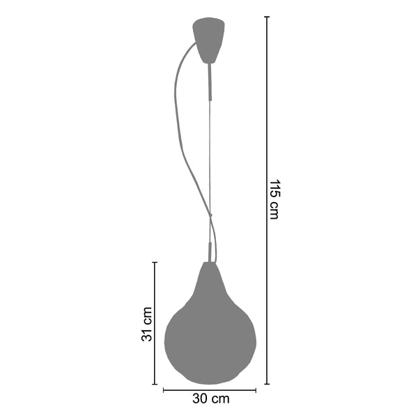 Suspension TOSEL BURANO BIG  verre H115xD30xP30cm - 1 Lumière