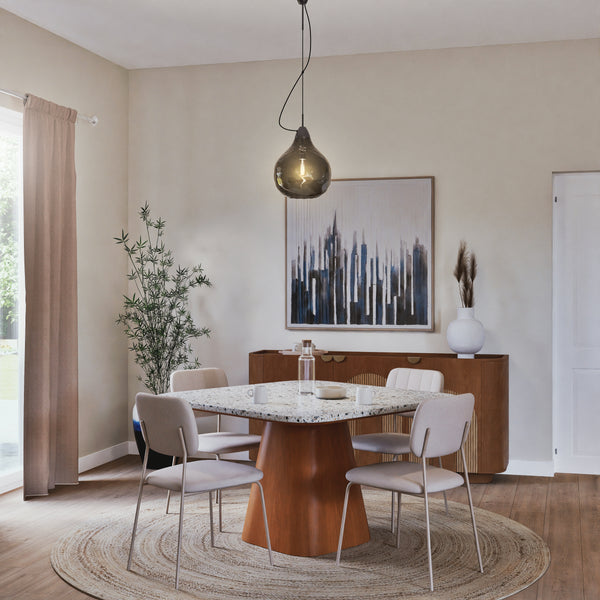 Suspension TOSEL BURANO BIG  verre H115xD30xP30cm - 1 Lumière