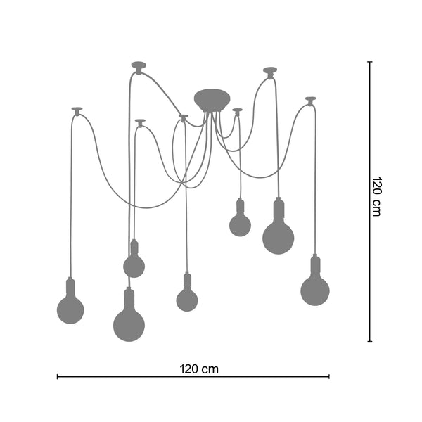 Lustre KRAKE métal ronde cable