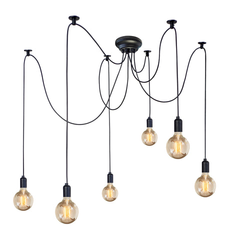 Lustre TOSEL KRAKE,métal noir, H180xD80xP80  cm.