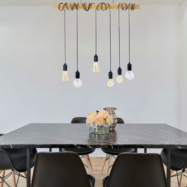 Lustre TOSEL HARLEM,bois, H150xD50xP80  cm.