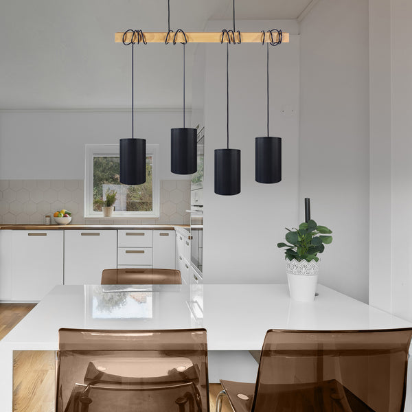 Lustre TOSEL HARLEM,bois, H180xD12xP80  cm.