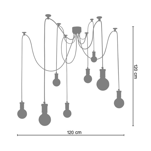 Lustre KRAKE métal ronde cable