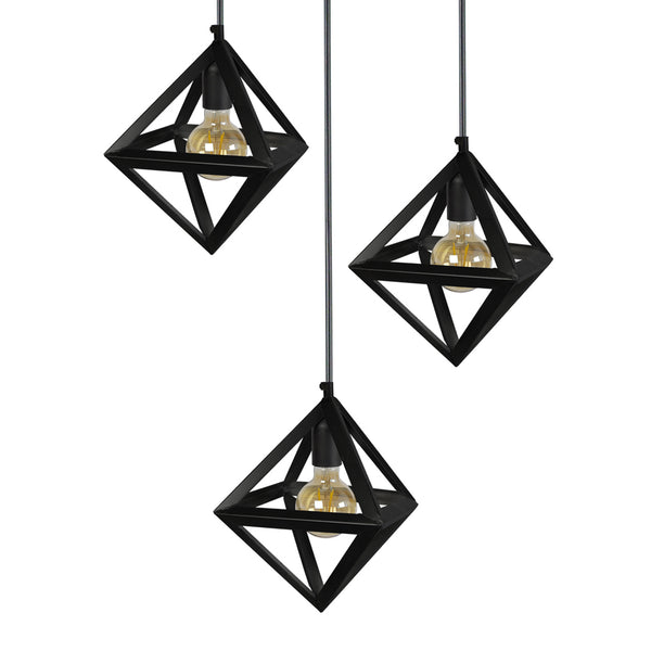 Lustre TOSEL OCTAÈDRE B,métal  H80xD24xP40  cm.