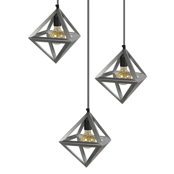 Lustre TOSEL OCTAÈDRE B,métal  H80xD24xP40  cm.