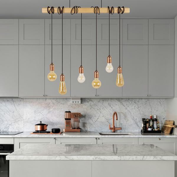 Lustre TOSEL HARLEM,bois, H150xD50xP80  cm.