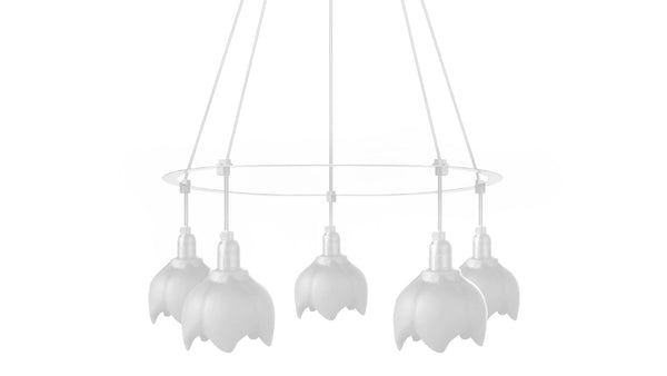 Lustre TOSTE ANGKOR verre 45cm - 5 Lumières