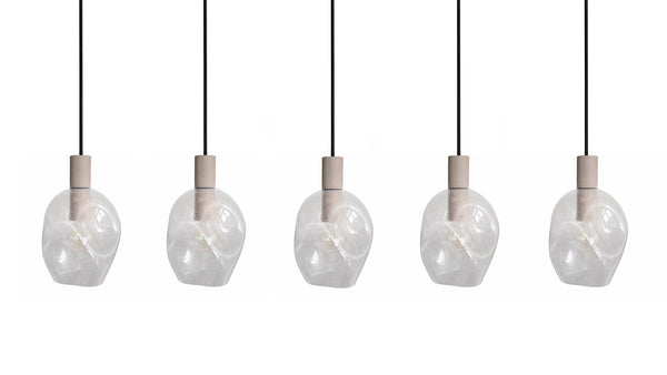 Lustre TOSEL VINGOLF,bois, verre , H100xD20xP60  cm.