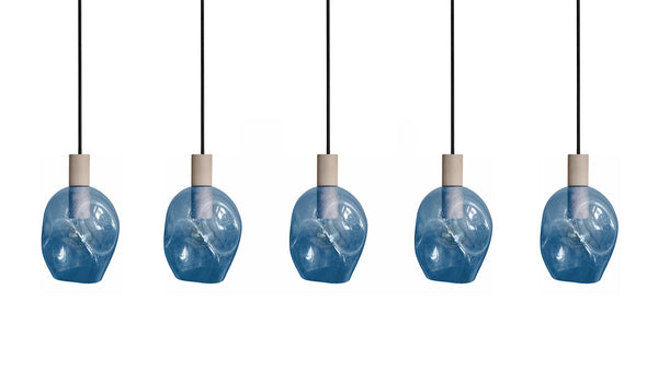 Lustre TOSEL VINGOLF,bois, verre , H100xD20xP60  cm.