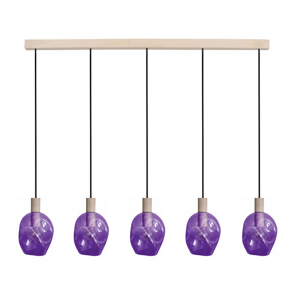 Lustre TOSEL VINGOLF,bois, verre , H100xD20xP60  cm.