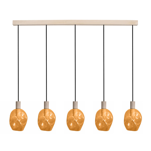 Lustre TOSEL VINGOLF,bois, verre , H100xD20xP60  cm.