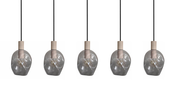 Lustre TOSEL VINGOLF,bois, verre , H100xD20xP60  cm.