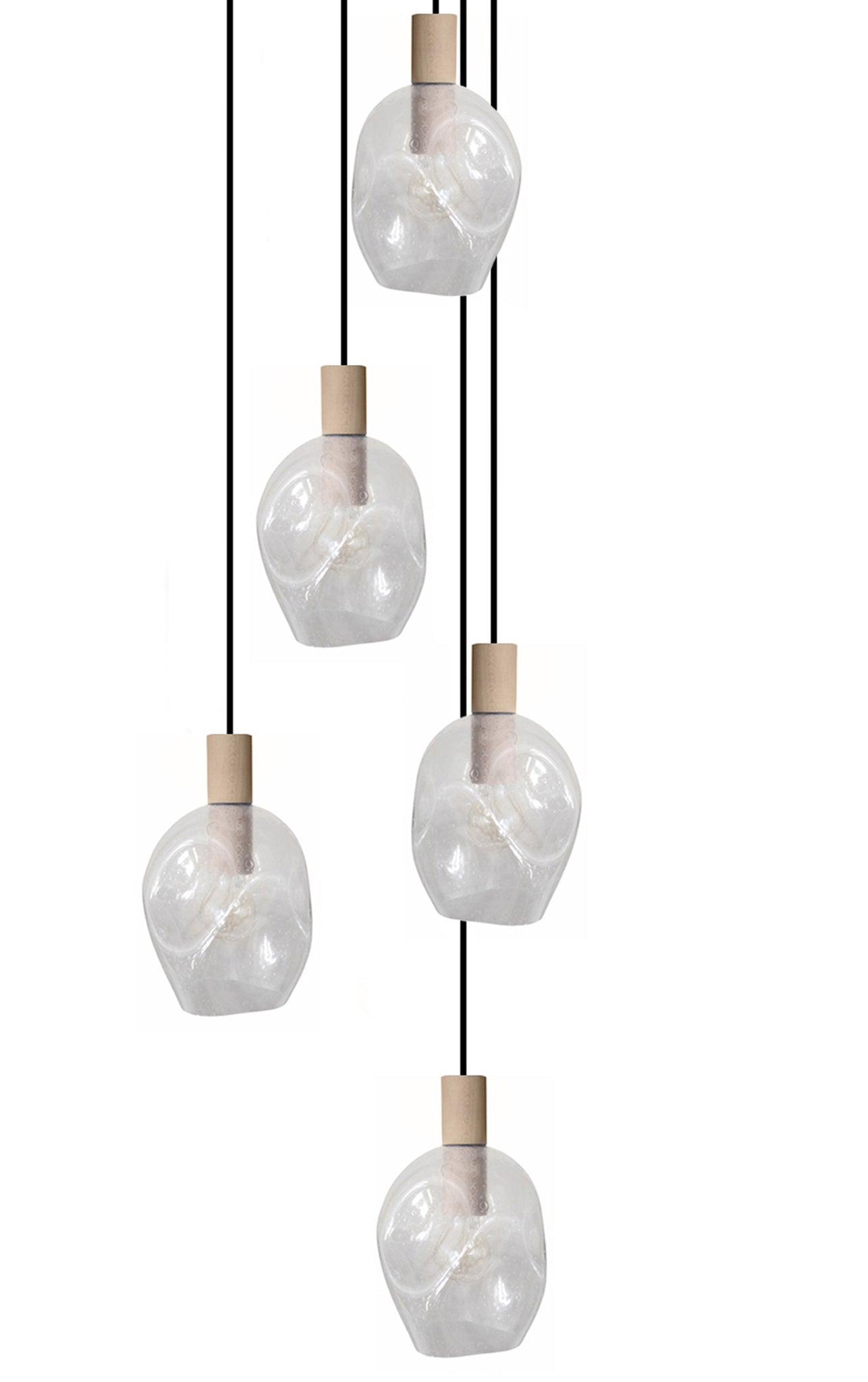 Lustre TOSEL VINGOLF,bois, verre , H100xD60xP60  cm.