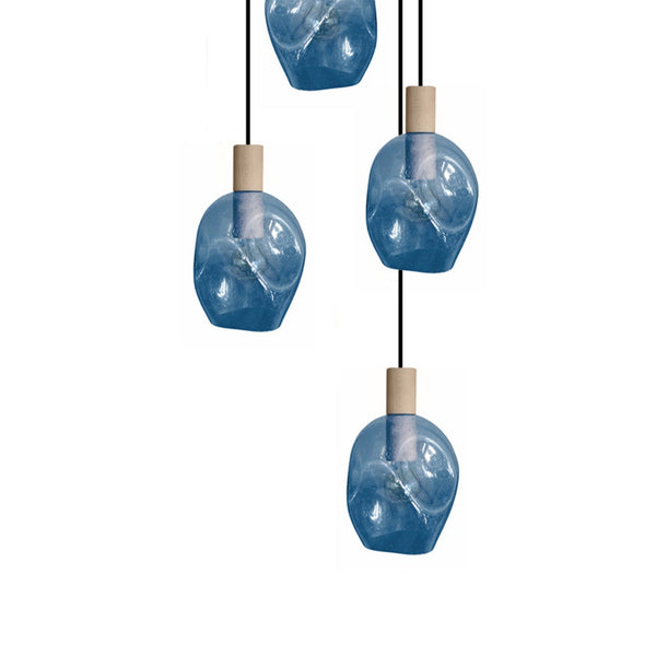 Lustre TOSEL VINGOLF,bois, verre , H100xD60xP60  cm.