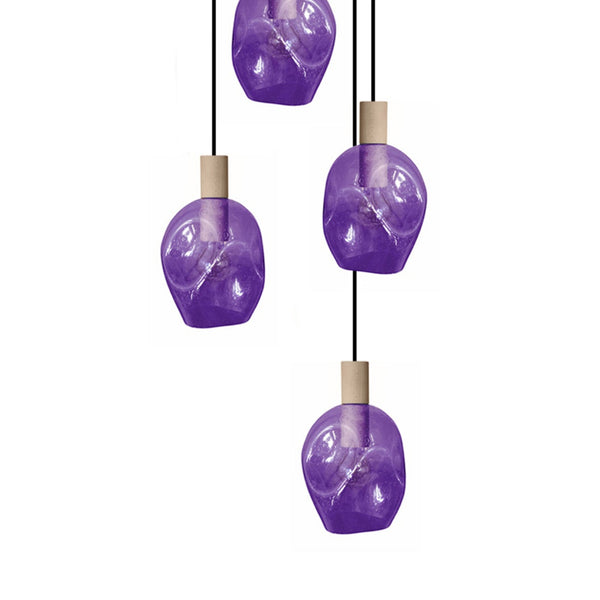 Lustre TOSEL VINGOLF,bois, verre , H100xD60xP60  cm.