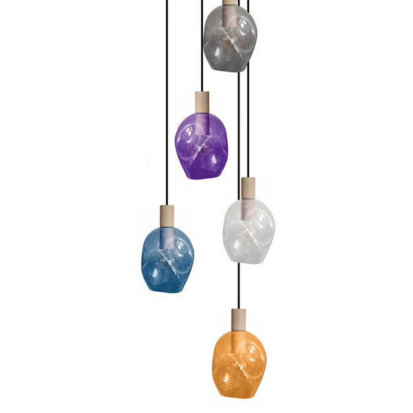 Lustre TOSEL VINGOLF,bois, verre , H100xD60xP60  cm.