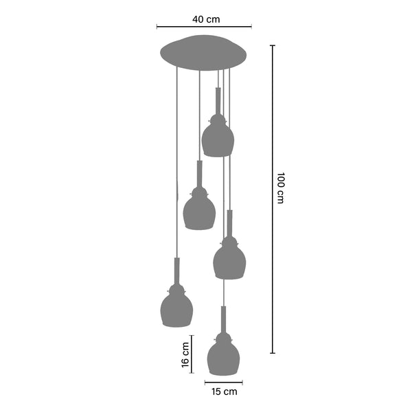 Lustre BERGEN metal ronde