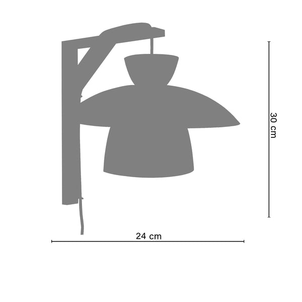 Applique TOSEL JUVEL FRIDDA,bois, H30xD24xP27,5  cm.