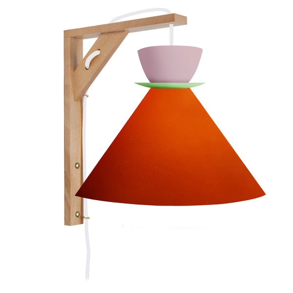 Applique TOSEL JUVEL LOTTA,bois, H30xD14,5xP27  cm.