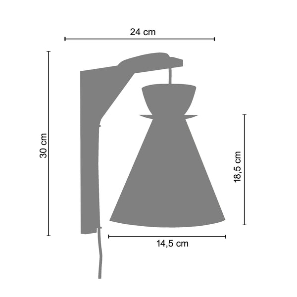 Applique TOSEL JUVEL HELGA,bois, H30xD14,5xP24  cm.