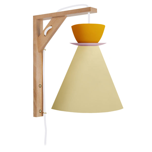 Applique TOSEL JUVEL HELGA,bois, H30xD14,5xP24  cm.
