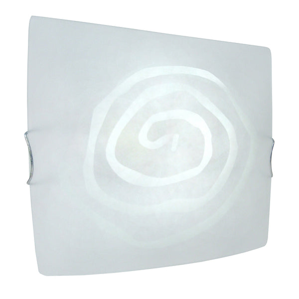 Plafonnier TOSEL MAE,verre , H10xD30xP30  cm.